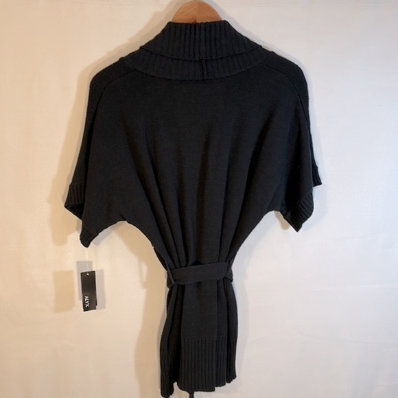 ALYX Womens Sweater Cardigan Sz L Knit Aztec Belted Dolman Sleeves Black White - Picture 10 of 14